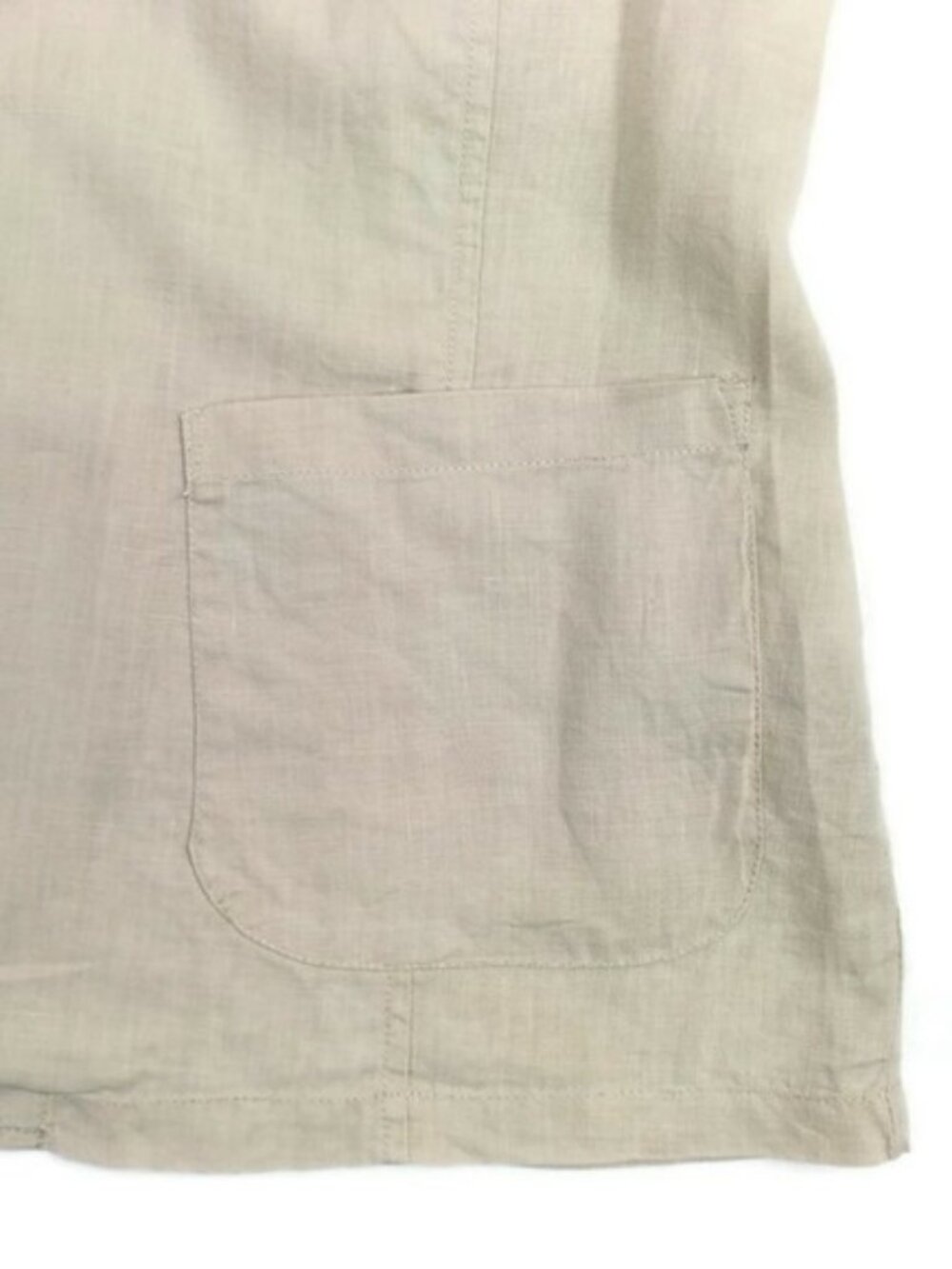 Chico's Tan Linen Open Front Long Perforated Sleeve Blazer Jacket Womens 2, US L - Picture 7 of 15